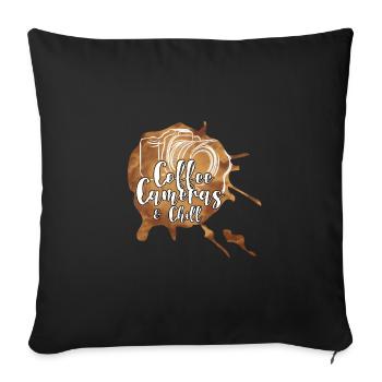 Camera photography lover coffee cool gift - Sofa pillowcase 17,3'' x 17,3'' (45 x 45 cm) - black - Front