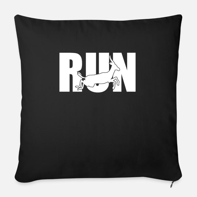 Run Antelope Gift - Housse de coussin décorative 45 x 45 cm - noir
