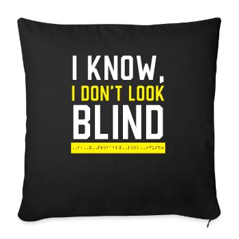 Braille Blind Awareness Visually Impaired - Sofa pillowcase 17,3'' x 17,3'' (45 x 45 cm) - black - Front