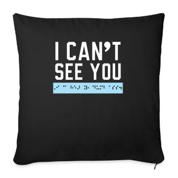 Braille Blind Awareness Visually Impaired - Sofa pillowcase 17,3'' x 17,3'' (45 x 45 cm) - black - Front