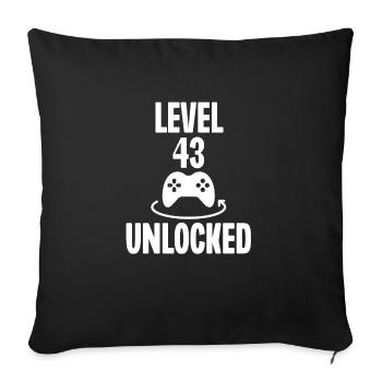 Level 43 Unlocked - Sofa pillowcase 17,3'' x 17,3'' (45 x 45 cm) - black - Front