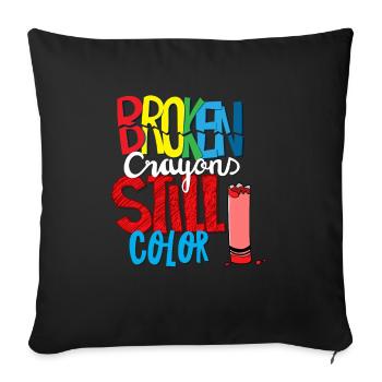 Broken Crayons Still Color - Sofa pillowcase 17,3'' x 17,3'' (45 x 45 cm) - black - Front