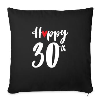 Joyeux cadeau de 30e anniversaire 30e anniversaire - Housse de coussin décorative 45 x 45 cm - noir - Devant
