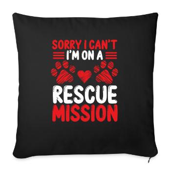 Dog Rescuer Je ne peux pas Im sur un Rescue Dog RescueDog Re - Housse de coussin décorative 45 x 45 cm - noir - Devant