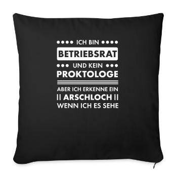 Betriebsrat Arbeitnehmer Vertreter Gewerkschaft - Sofakissenbezug 45 x 45 cm - Schwarz - Vorne