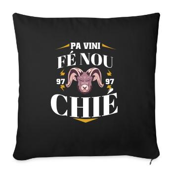 pa vini fé nou chié - Housse de coussin décorative 45 x 45 cm - noir - Devant