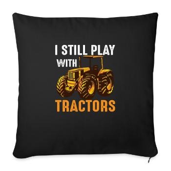 Je joue toujours avec des tracteurs Animal Farming Farm Cat - Housse de coussin décorative 45 x 45 cm - noir - Devant