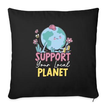 Environmentalist Nature Recycling Mother Earth Day - Sofa pillowcase 17,3'' x 17,3'' (45 x 45 cm) - black - Front