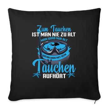 Taucher Taucherbrille Zum Tauchen - Sofakissenbezug 45 x 45 cm - Schwarz - Vorne