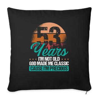 Idée de 53e anniversaire pour ses 53 ans pour maman - Housse de coussin décorative 45 x 45 cm - noir - Devant