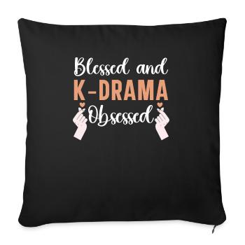 Béni et K-drama obsédé drame coréen Oppa - Housse de coussin décorative 45 x 45 cm - noir - Devant
