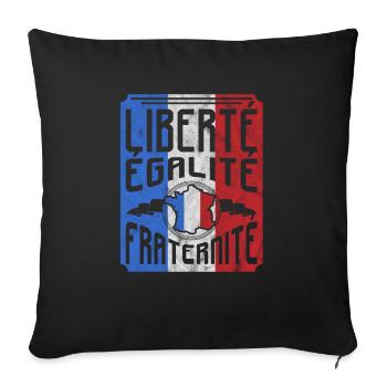 France - Housse de coussin décorative 45 x 45 cm - noir - Devant