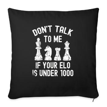 Chess Gift Board Game Chess Game Chess Board - Sofa pillowcase 17,3'' x 17,3'' (45 x 45 cm) - black - Front
