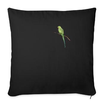 Collared Parakeet I Alexander Parakeet Motif for - Sofa pillowcase 17,3'' x 17,3'' (45 x 45 cm) - black - Front