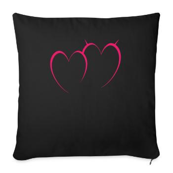 Two Pink Hezen - Sofa pillowcase 17,3'' x 17,3'' (45 x 45 cm) - black - Front