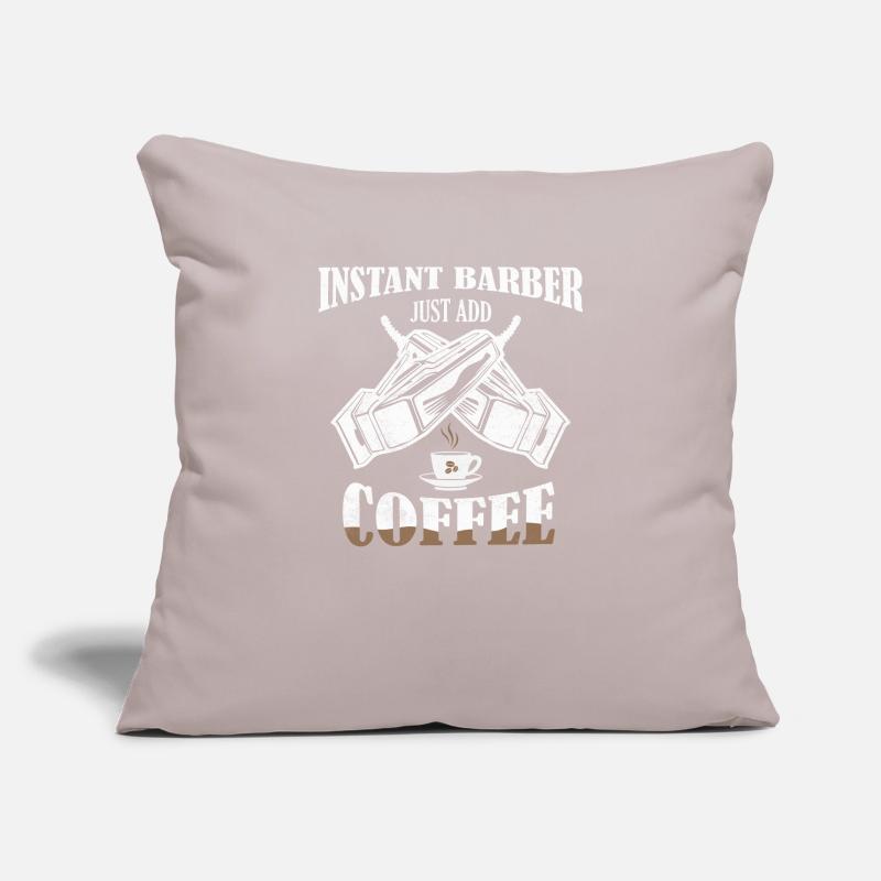 Instant Barber Il suffit d’ajouter café Coupe de cheveux Barbe Housse de coussin décorative 45 x 45 cm