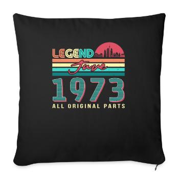 Geschenk 1973 Juni - Sofakissenbezug 45 x 45 cm - Schwarz - Vorne