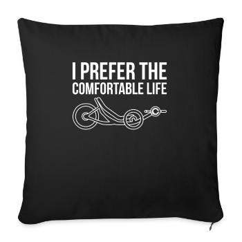 Liegerad Geschenk Shirt - Sofakissenbezug 45 x 45 cm - Schwarz - Vorne