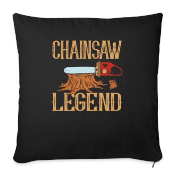 Tronçonneuse Légende Arboriculteur Menuisier - Housse de coussin décorative 45 x 45 cm - noir - Devant