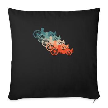 Vintage Retro Liegerad Shirt Geschenk - Sofakissenbezug 45 x 45 cm - Schwarz - Vorne