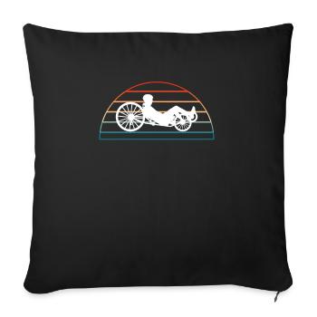 Liegerad Geschenk Shirt - Sofakissenbezug 45 x 45 cm - Schwarz - Vorne