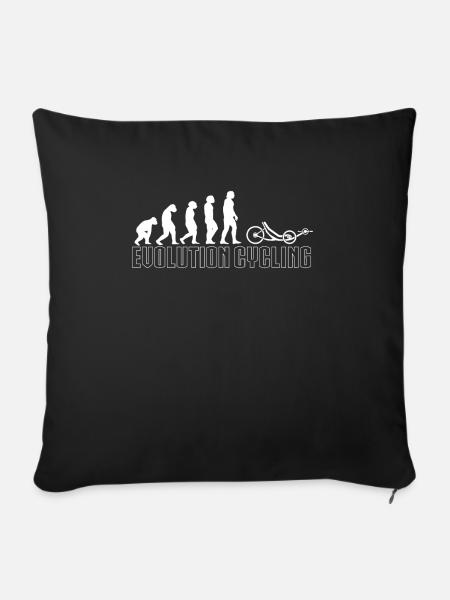 Evolution Liegerad Shirt Geschenk - Sofakissenbezug 45 x 45 cm - Schwarz