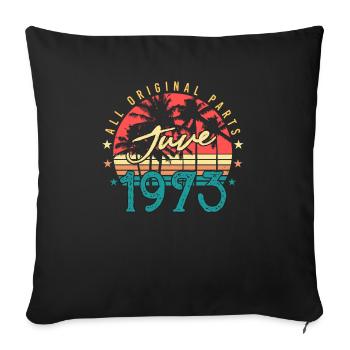 1973 Juni Retro - Sofakissenbezug 45 x 45 cm - Schwarz - Vorne