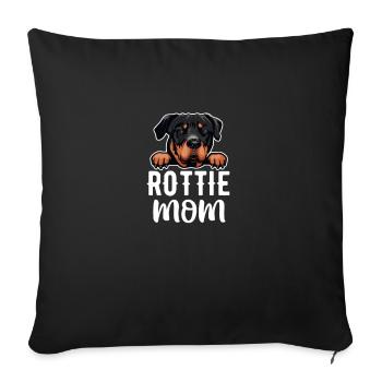 Rottweiler Mama Rottie Chien Race De Chien Sport - Housse de coussin décorative 45 x 45 cm - noir - Devant