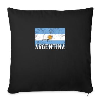 Argentina South America Flag Pride Travel Gift - Sofa pillowcase 17,3'' x 17,3'' (45 x 45 cm) - black - Front