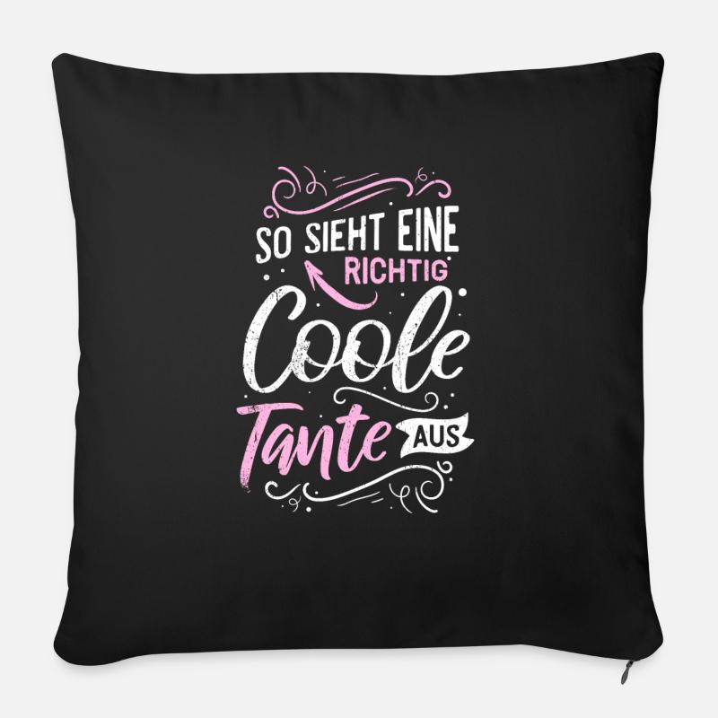 Tante - Housse de coussin décorative 45 x 45 cm - noir