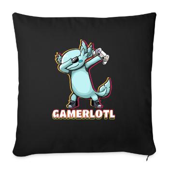 Dabbing Blue Axolotl Gamer, der Videospiele liebt - Sofakissenbezug 45 x 45 cm - Schwarz - Vorne
