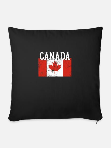 Kanada Flagge - Sofakissenbezug 45 x 45 cm - Schwarz