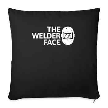 The welder face Das Schweißer Gesicht - Sofakissenbezug 45 x 45 cm - Schwarz - Vorne