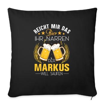 Markus - Housse de coussin décorative 45 x 45 cm - noir - Devant