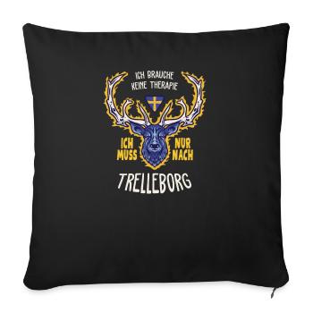 Trelleborg I Sweden Sverige Scandinavia for - Sofa pillowcase 17,3'' x 17,3'' (45 x 45 cm) - black - Front