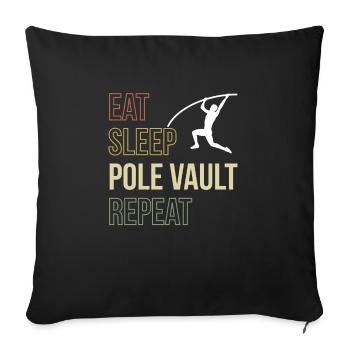 Eat Sleep Pole Vault Stabhochsprung Chemise - Housse de coussin décorative 45 x 45 cm - noir - Devant