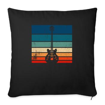 Retro Bass Guitar Vintage Bass Guitar - Sofa pillowcase 17,3'' x 17,3'' (45 x 45 cm) - black - Front