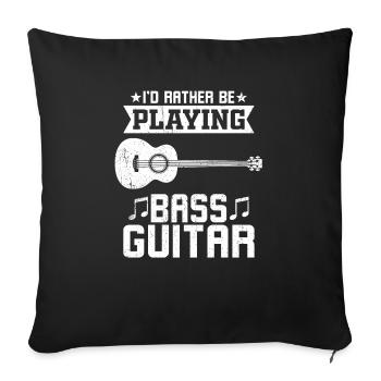 Je préfère jouer de la basse - Housse de coussin décorative 45 x 45 cm - noir - Devant