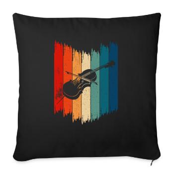 Violin Vintage Cello Retro Cello - Sofa pillowcase 17,3'' x 17,3'' (45 x 45 cm) - black - Front