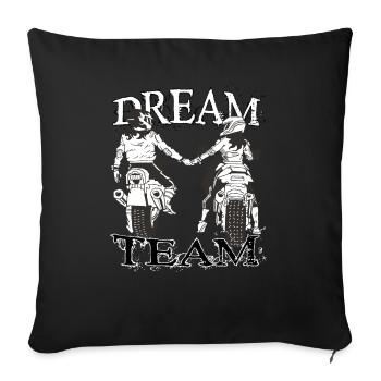 Nous sommes une équipe de rêve. Partenaire Tshirt Motorcycle - Housse de coussin décorative 45 x 45 cm - noir - Devant