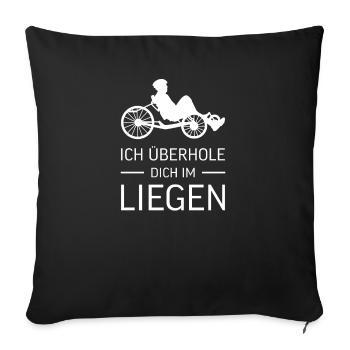 Liegerad I Radsport Fahrradtour Motiv für - Sofakissenbezug 45 x 45 cm - Schwarz - Vorne