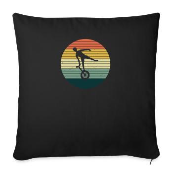 Vintage Unicycle I Unicycle Circus Motif pour - Housse de coussin décorative 45 x 45 cm - noir - Devant