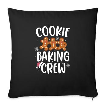 Cookie Baking Crew Pajama Christmas Gingerbread - Sofa pillowcase 17,3'' x 17,3'' (45 x 45 cm) - black - Front