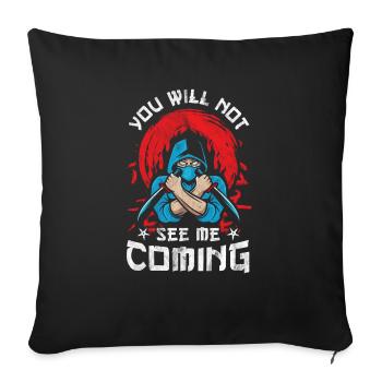 Ninja Ninjutsu Judo Katana Kids Shuriken Warrior - Sofa pillowcase 17,3'' x 17,3'' (45 x 45 cm) - black - Front