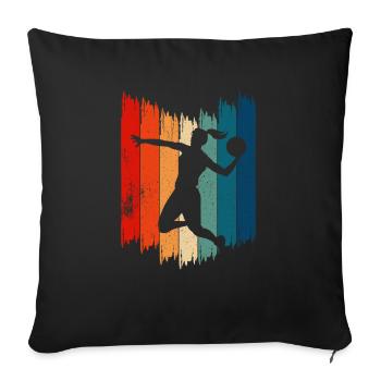 Basketball Girl Retro Basketball Girl - Sofa pillowcase 17,3'' x 17,3'' (45 x 45 cm) - black - Front