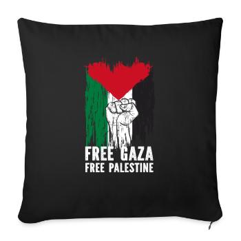 Palestine Palestine Filistin Palestinien - Housse de coussin décorative 45 x 45 cm - noir - Devant