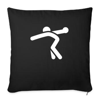 Cadeau de chemise Discus Thrower - Housse de coussin décorative 45 x 45 cm - noir - Devant