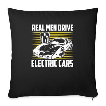 Real Men Drive Electric Cars EV Car Driver Mobili - Sofakissenbezug 45 x 45 cm - Schwarz - Vorne