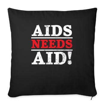 Aids braucht Hilfe HIV AIDS Awareness Red Ribbon - Sofakissenbezug 45 x 45 cm - Schwarz - Vorne