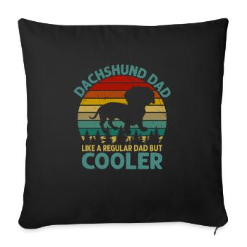 DACHSHUND DAD TECKEL DACHSHUND LOVE - Sofa pillowcase 17,3'' x 17,3'' (45 x 45 cm) - black - Front